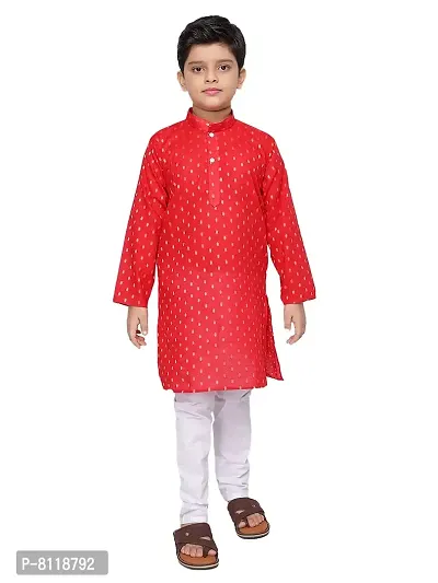 BORNWEAR Boy's Cotton Blend Kurta Set-thumb3