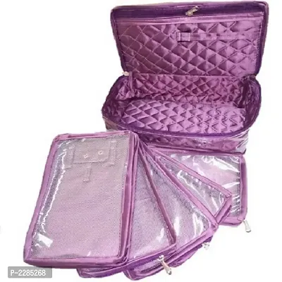 5 Slot Jewellery Vanity Box  (Purple)