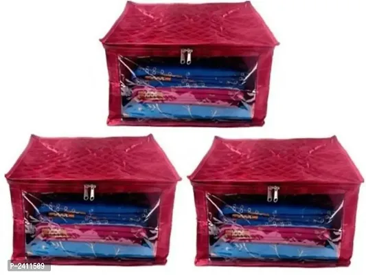 Large Satin Saree Cover(Pack of 3)
