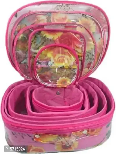 5 Set Of Floral Printed Pink Vanity box