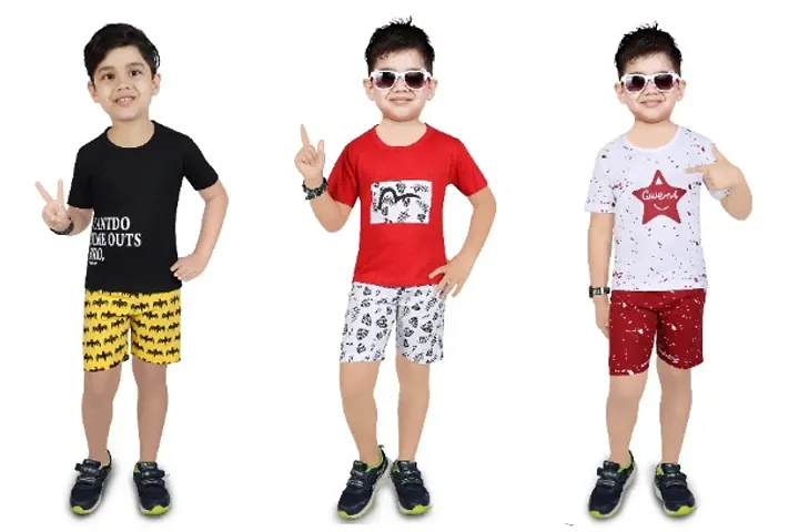 Attractive Kids Tshirt Pant(Pack Of 3)