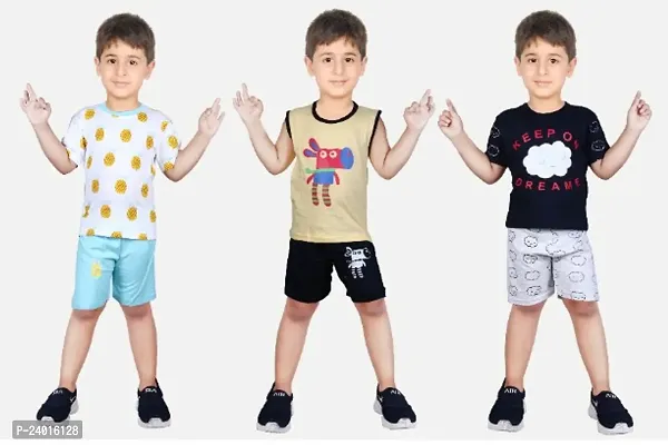 Attractive Kids Tshirt Pant(Pack Of 3)-thumb0