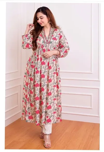 Stylish Anarkali Rayon Kurta Bottom Set For Women