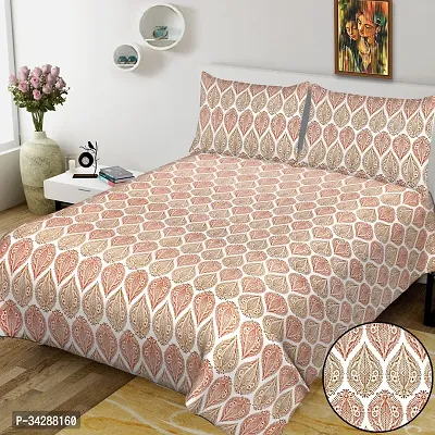 Trendy Cotton Printed Double Bedsheet With 2 Pillow Covers-thumb0