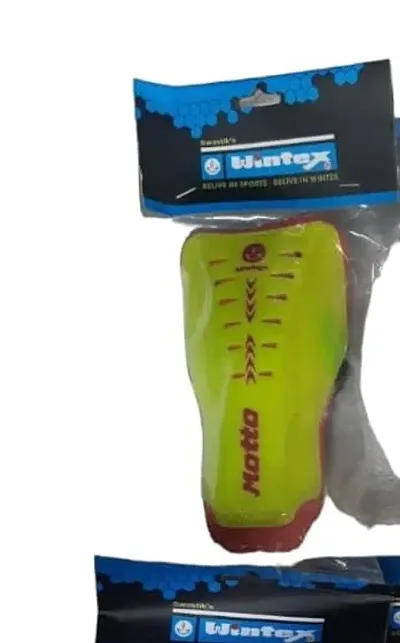 Stylish Yellow Football Shin Guard With Adjustable Velcro Strap