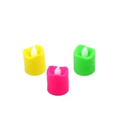 Stylish 3 PCs LED Tea Lights Candles Flameless Tealight Candle L(Battery Changeable)(Long Life Useable)