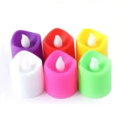 Stylish 6 PCs LED Tea Lights Candles Flameless Tealight Candle L(Battery Changeable)(Long Life Useable)