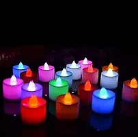 Stylish 12 PCs LED Tea Lights Candles Flameless Tealight Candle L(Battery Changeable)(Long Life Useable)-thumb2