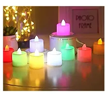 Stylish 12 PCs LED Tea Lights Candles Flameless Tealight Candle L(Battery Changeable)(Long Life Useable)-thumb1