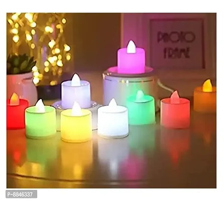 Stylish 6 PCs LED Tea Lights Candles Flameless Tealight Candle L(Battery Changeable)(Long Life Useable)-thumb2