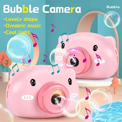Stylish  Cute Bubble Camera Toy Party Favor For Kids, Camera Pig Bubble Maker, Music, Led Flashing Light, Battery Operated, Birthday, Wedding, Outdoor Easter Christmas  New Year Gift For Your Little