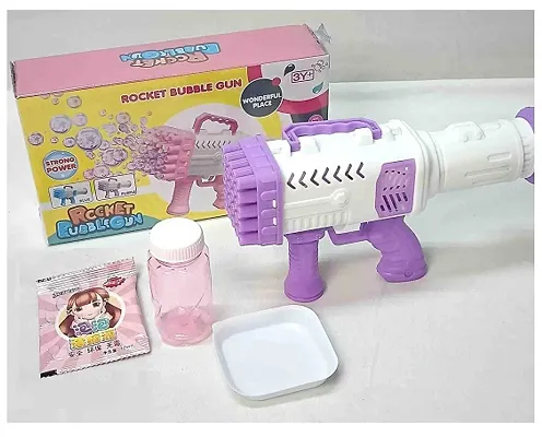 Stylish Rocket Bubble Gun, Getlin Bubble Machine with 25-Hole, Rocket Launcher Bubble Machine Gift for Adults Children Playing and Indoor Outdoor Party Wedding Social Outing.(Multi-Color)