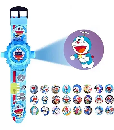 For Stylish Kids Digital Watch With 24 Images Carto (Sky Blue)