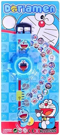 For Stylish Kids Digital Watch With 24 Images Carto (Sky Blue)-thumb1
