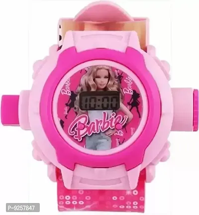 For Stylish Kids Digital Watch With 24 Images Carto (Pink)-thumb0