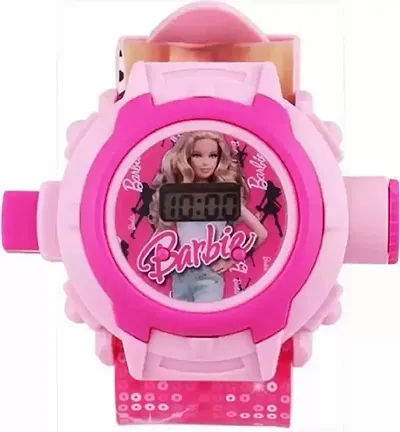 For Stylish Kids Digital Watch With 24 Images Carto (Pink)