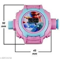 For Stylish Kids Digital Watch With 24 Images Carto (Pink)-thumb1