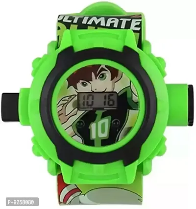 For Stylish Kids Digital Watch With 24 Images Carto (Green)-thumb0