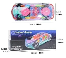 Stylish Transparent Toy Car for Toddlers, Mechanical Gear Racing Car with Colorful Light and Music, Automatic Steering Function, Toy Gifts For Boys  Girls Kids Birthday, Christmas.-thumb2