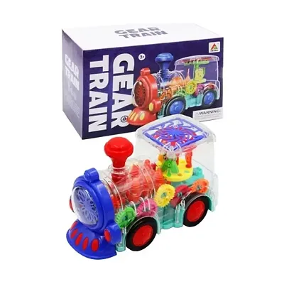 Stylish 360 Degree Rotation Train Engine Toy for Kids, Electric Mechanical Gear with Colorful Light and Charming Music,Toy Train with Colorful Moving Gears, and LED Effects Toy for Boys Girls Kids.