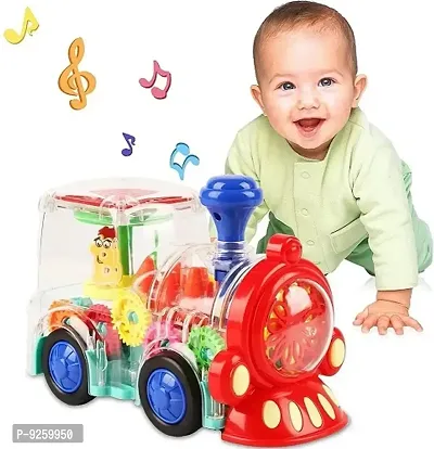 Stylish 360 Degree Rotation Train Engine Toy for Kids, Electric Mechanical Gear with Colorful Light and Charming Music,Toy Train with Colorful Moving Gears, and LED Effects Toy for Boys Girls Kids.-thumb5