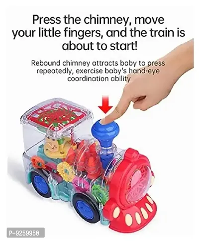 Stylish 360 Degree Rotation Train Engine Toy for Kids, Electric Mechanical Gear with Colorful Light and Charming Music,Toy Train with Colorful Moving Gears, and LED Effects Toy for Boys Girls Kids.-thumb4