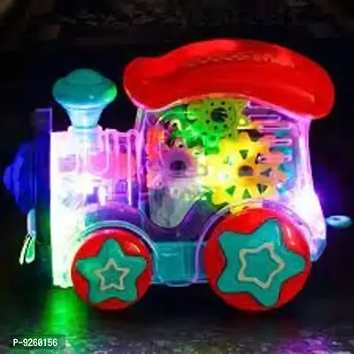 Stylish 360 Degree Rotation Concept Gear Light Train Engine Transparent Bump and Go Toys with 3D Lightning, Moving Gears and Music Gear Simulation Mechanical Sound and Light Train Toy.-thumb5