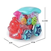 Stylish 360 Degree Rotation Concept Gear Light Train Engine Transparent Bump and Go Toys with 3D Lightning, Moving Gears and Music Gear Simulation Mechanical Sound and Light Train Toy.-thumb3