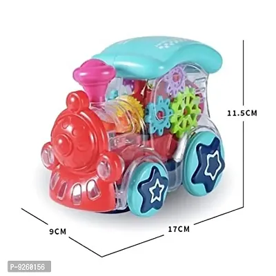 Stylish 360 Degree Rotation Concept Gear Light Train Engine Transparent Bump and Go Toys with 3D Lightning, Moving Gears and Music Gear Simulation Mechanical Sound and Light Train Toy.-thumb4