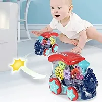 Stylish 360 Degree Rotation Concept Gear Light Train Engine Transparent Bump and Go Toys with 3D Lightning, Moving Gears and Music Gear Simulation Mechanical Sound and Light Train Toy.-thumb1