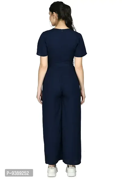 Trend Pick Women's Western Jumpsuit Dress (X-Large, Blue)-thumb2