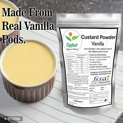 Chefast Custard Powder - Vanilla (400g) | Instant Mix | Easy to Cook | Sweet  Tasty Treat | Smooth  Creamy | Rich Dessert | Pack of 2 (200 gm Each)-thumb4