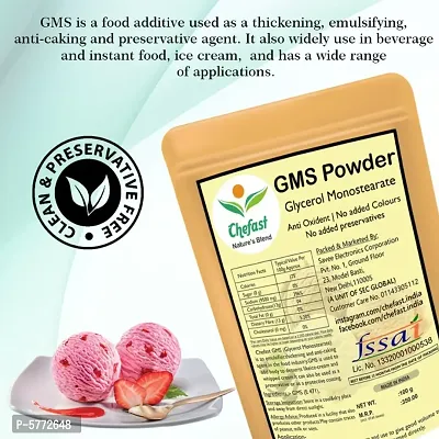 Chefast Combo of CMC Powder (Carboxymethyl Cellulose) and GMS Powder (Glycerol Monostearate) CMC and GMS for Making Soft, Smooth and Creamy Ice Creams  Instant Cake Premix 100gm Each-thumb5