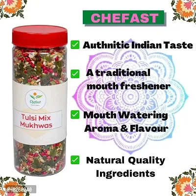 Chefast Rajasthani Mukhwas, Fruit Balls (Khatti Meethi Goli)  Tulsi Mix Mukhwas Pack of 3 [Mouth Freshener, Digestive, After-Meal Snack] 710 gm-thumb3