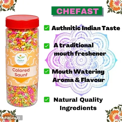 Chefast Punjabi Mukhwas, Fruit Balls (Khatti Meethi Goli)  Colored Saunf Pack of 3 [Mouth Freshener, Digestive, After-Meal Snack] 730 gm-thumb5