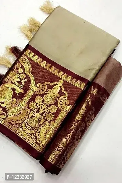 TEMPLE SAREE (CREAM)-thumb0