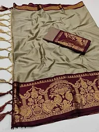 TEMPLE SAREE (CREAM)-thumb1