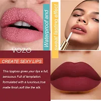 VOZO Bold and Beautiful Matte Liquid Lipstick - Intense Color Payoff (Dark Magenta, Wine, Maroon, Red) 16ml-thumb2