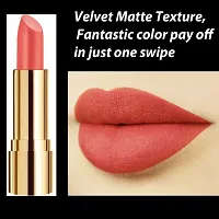 Rythmx Professional Timeless 4 Colors Collection Velvet Touch Matte Lipstick Long Stay on Lips(Carrot Red, Brown Nude, Light Purple, Peach)-thumb4