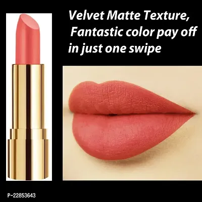 Rythmx Professional Timeless 4 Colors Collection Velvet Touch Matte Lipstick Long Stay on Lips(Carrot Red, Brown Nude, Light Purple, Peach)-thumb5