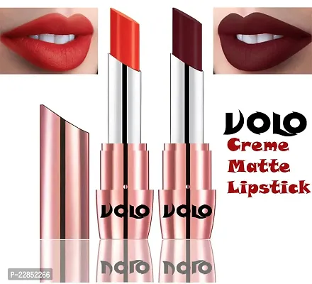 Volo Perfect Creamy with Matte Lipsticks Combo, Lip Gifts to love (Coral, Maroon)-thumb0