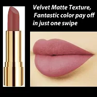 Rythmx Professional Timeless 4 Colors Collection Velvet Touch Matte Lipstick Long Stay on Lips(Carrot Red, Brown Nude, Light Purple, Peach)-thumb2