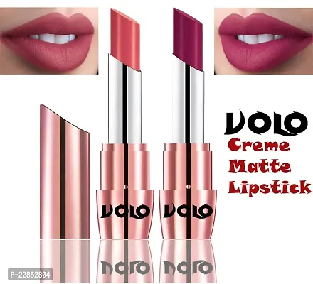 Volo Perfect Creamy with Matte Lipsticks Combo, Lip Gifts to love (Dark Peach, Magenta)