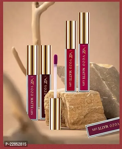 VOZO Seductive Matte Liquid Lipstick - Transfer-Proof  Kissable (Wine, Red, Passion Pink, Magenta) 16ml-thumb2