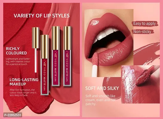 VOZO Seductive Matte Liquid Lipstick - Transfer-Proof  Kissable (Dark Magenta, Maroon, Red, Passion Pink) 16ml-thumb4