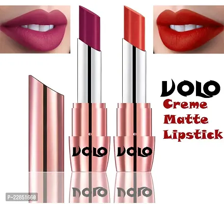 Volo Perfect Creamy with Matte Lipsticks Combo, Lip Gifts to love (Magenta, Orange)