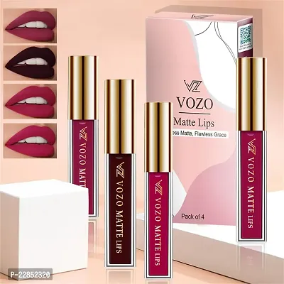 VOZO Sculpt and Define with Matte Liquid Lipstick - Precision Applicator (Dark Magenta, Wine, Passion Pink, Magenta) 16ml-thumb0