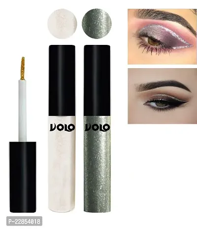 Volo WATERPROOF GLITTER EYE LINER (White, Entick Silver)-thumb2