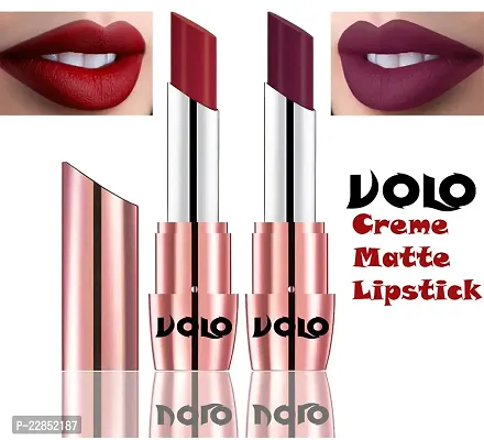 Volo Perfect Creamy with Matte Lipsticks Combo, Lip Gifts to love (Red, Wine)