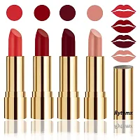 Rythmx Professional Timeless 4 Colors Collection Velvet Touch Matte Lipstick Long Stay on Lips(Orange, Reddish Maroon, Maroon, Passion Peach)-thumb1